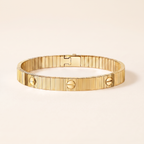 Love Ribbed Screw Accent Bracelet