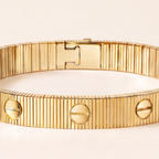 Love Ribbed Screw Accent Bracelet