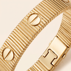 Love Ribbed Screw Accent Bracelet