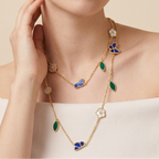 Lucky Butterfly Leaf Long Necklace