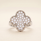 Magic Alhambra Pavé Diamonds Clover Ring