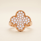 Magic Alhambra Pavé Diamonds Clover Ring