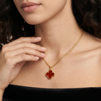 Magic Alhambra One Motif Carnelian Clover Necklace