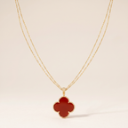 Magic Alhambra One Motif Carnelian Clover Necklace