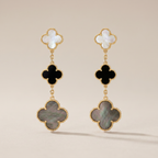 Magic Alhambra Three Pearls Motifs Earrings