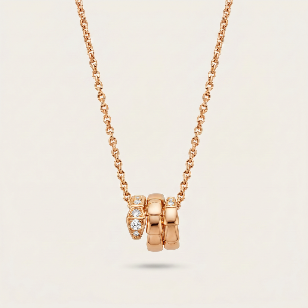 Serpenti Pavé Diamonds Coiled Viper Pendant Necklace