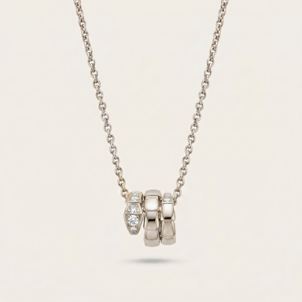 Serpenti Pavé Diamonds Coiled Viper Pendant Necklace