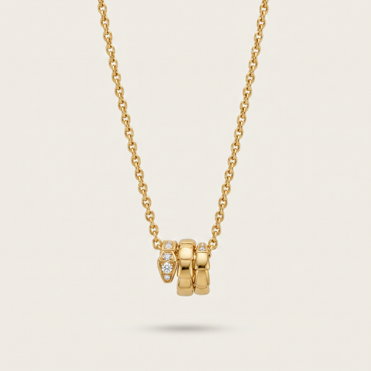 Serpenti Pavé Diamonds Coiled Viper Pendant Necklace