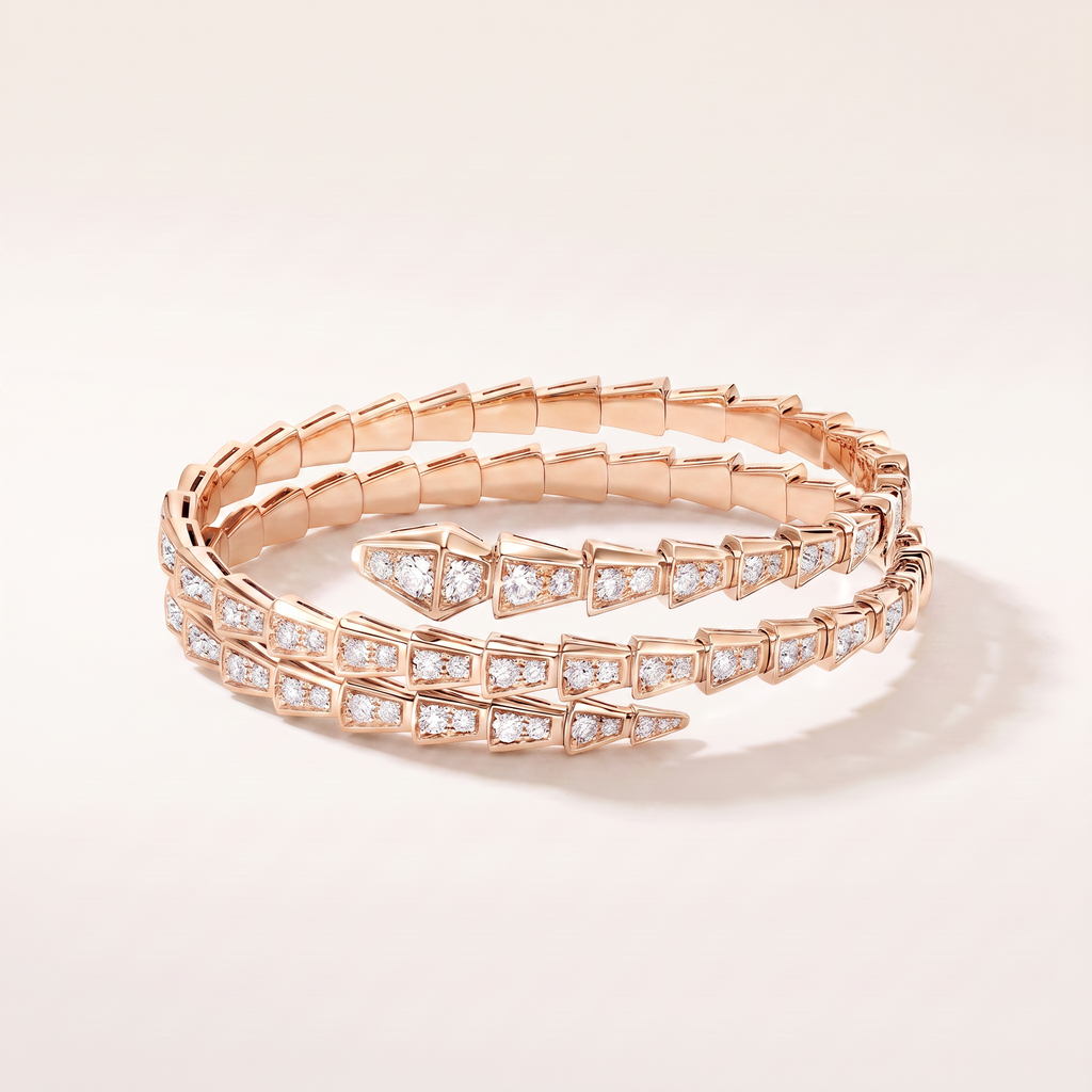 Serpenti Pavé Diamonds Double Wrap Bracelet