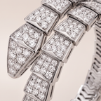 Serpenti White Pavé Diamonds Double Wrap Bracelet