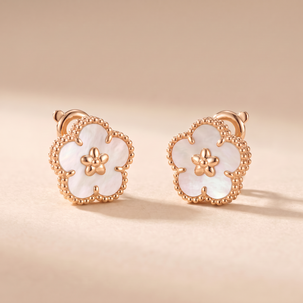 Spring Lucky Alhambra Blossom Motif Earrings