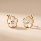 Spring Lucky Alhambra Blossom Motif Earrings