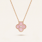 Sweet Alhambra Pink 1 Diamond Clover Necklace