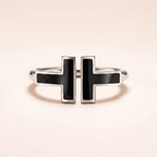 T Black Onyx Wire Ring