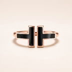 T Black Onyx Wire Ring