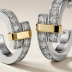 T Edge Pavé Hoop Earrings