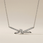 T Knot Pavé Pendant Necklace