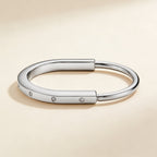 T Lock Bangle In White Gold With Diamonds Bracelet