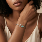 T Turquoise Wire Bracelet