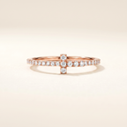T Wire Pavé Diamonds Band Ring
