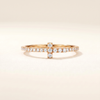 T Wire Pavé Diamonds Band Ring