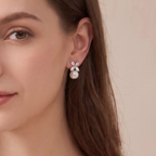 Victoria Pearl And Diamond Stud Earrings