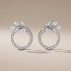 Vine Circle Pavé Diamonds Earrings