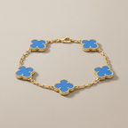 Vintage Alhambra Five Motifs Agate Clover Bracelet