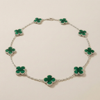 Vintage Alhambra Malachite 10 Motifs Necklace